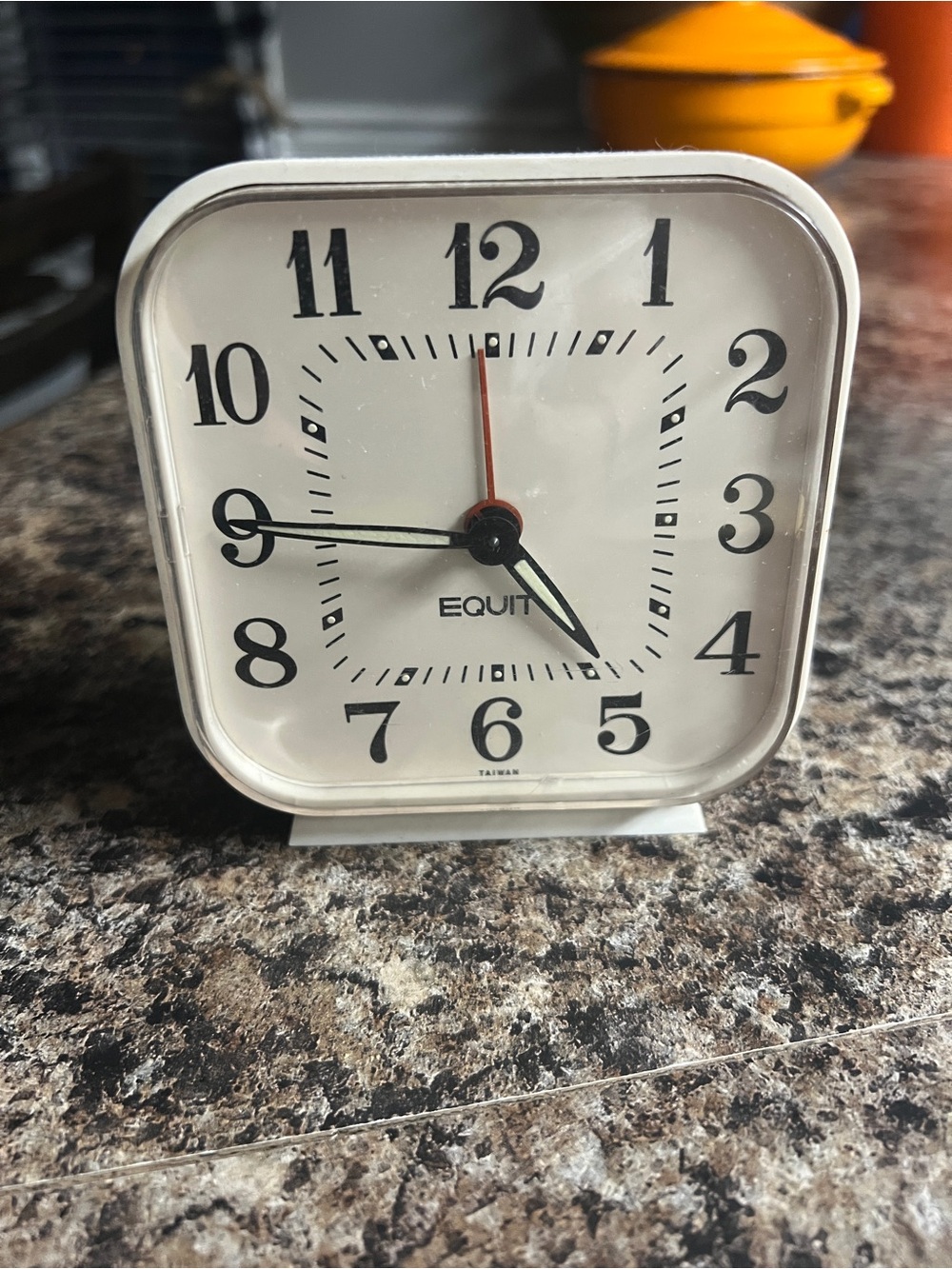 Vintage White Square Equity Analog Clock
